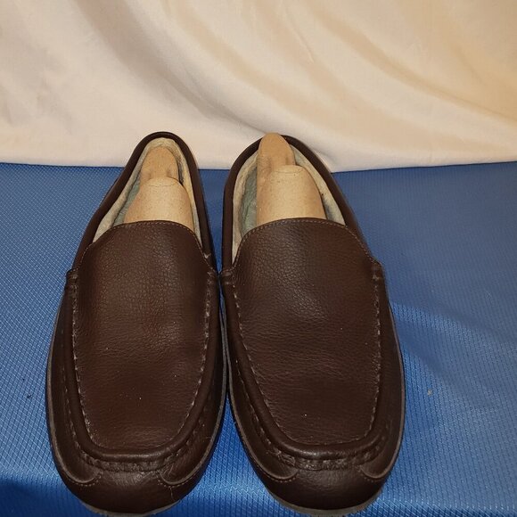 Sperry Topsider Men´s Brown Leather Slippers Size 12M.